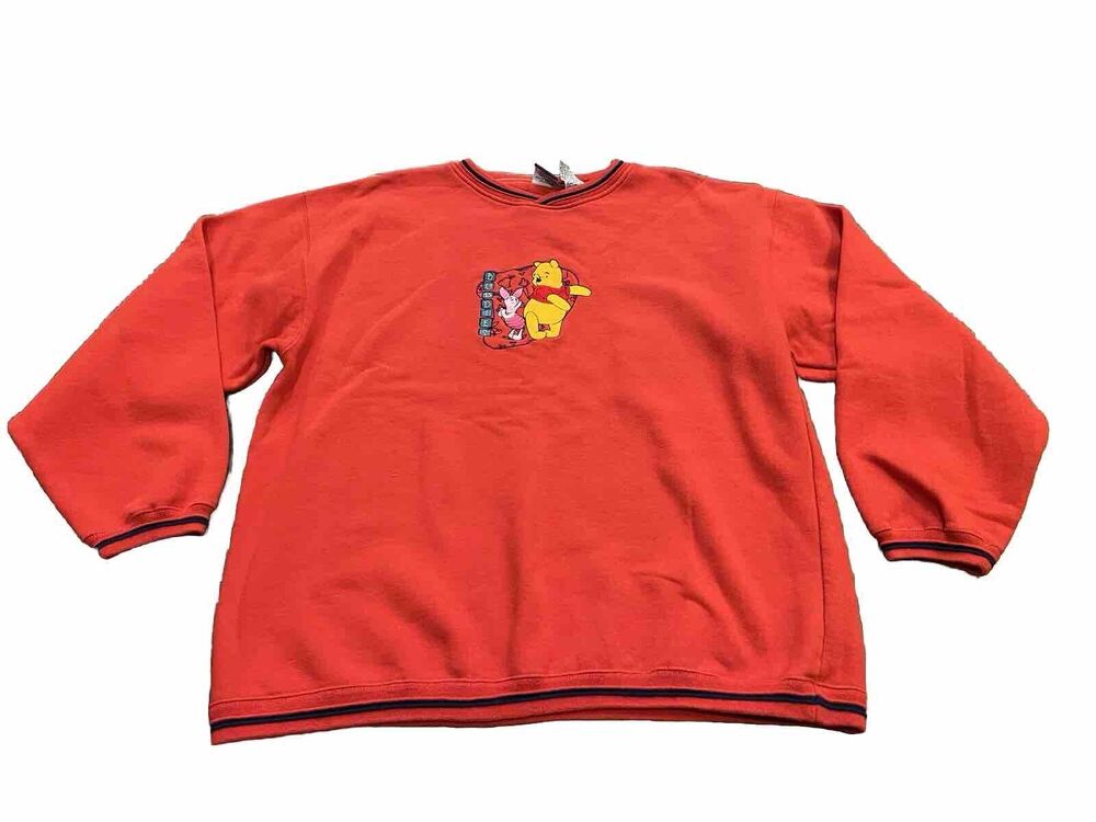 Vintage Pooh 100 Acre Collection Red Buddies Long Sleeve Sweatshirt Size XL